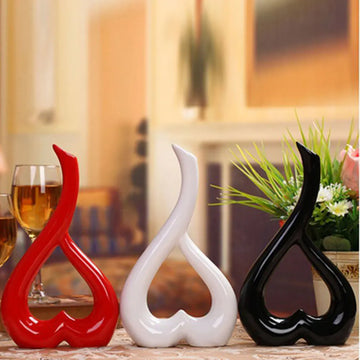 Floral 3D Heart Shape Ceramic Vase