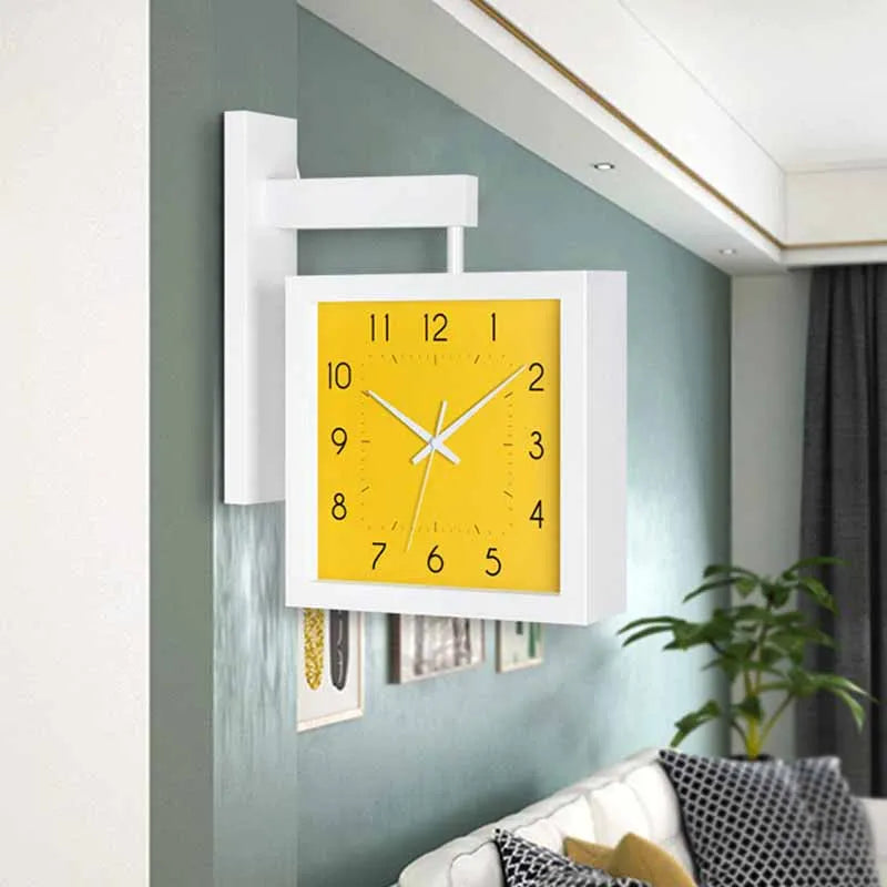 Wooden Double Sided Wall Clock Bag-IN-Decor