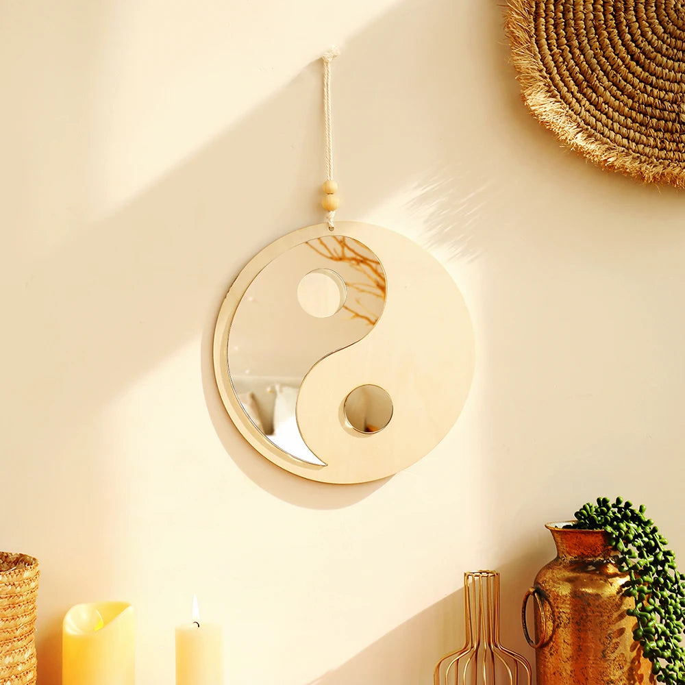 Wooden Mirror Wall Hanging Bag-IN-Decor