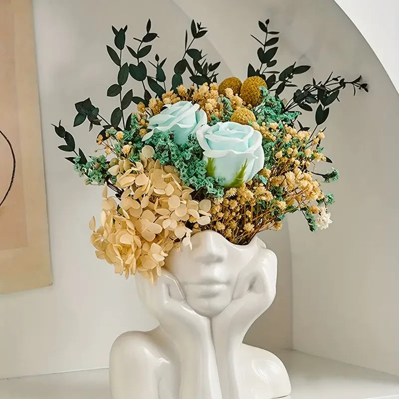 Modern Female Head Vase Bag-IN-Decor