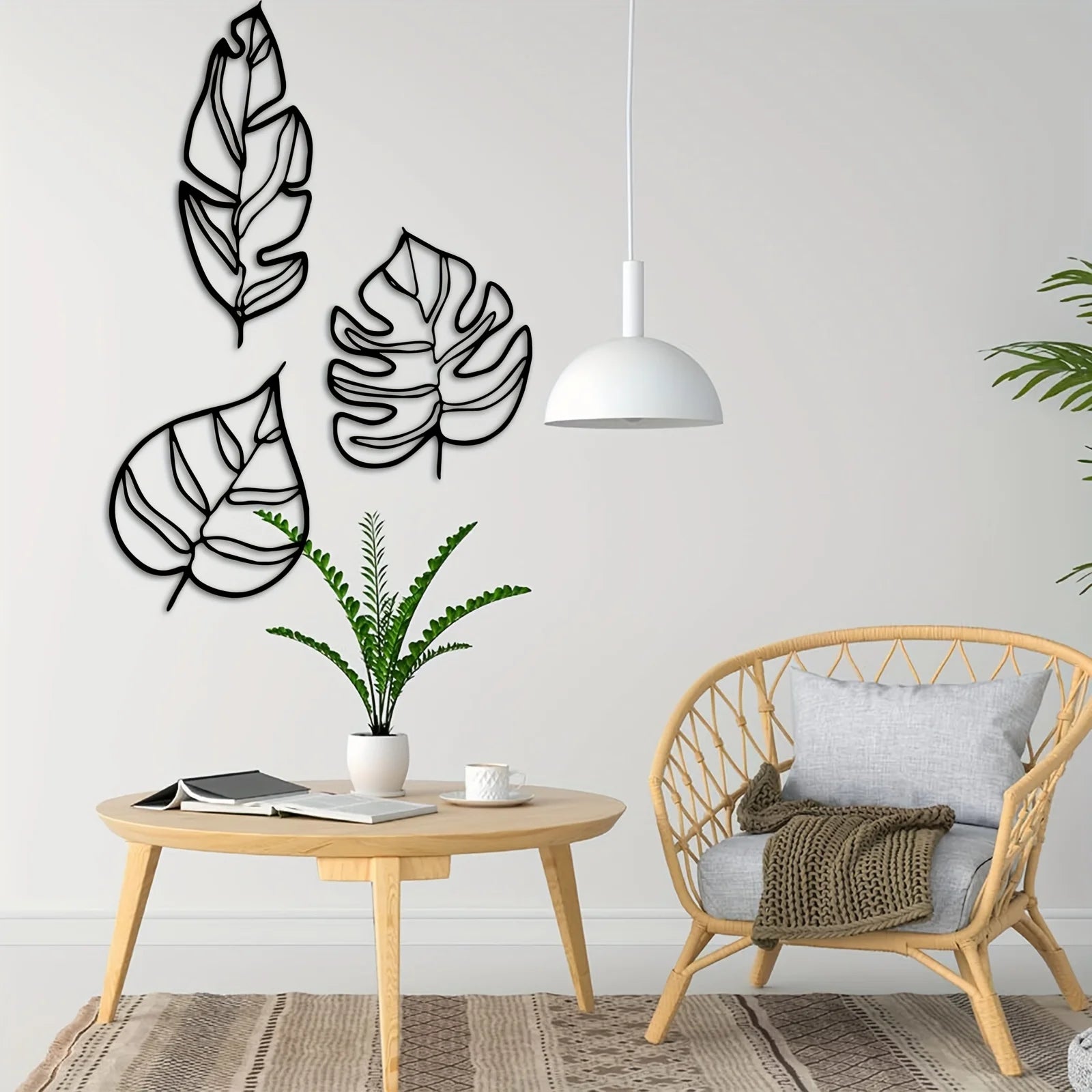 Botanical Leaves Metal Wall Hanging - Bag-IN-Decor