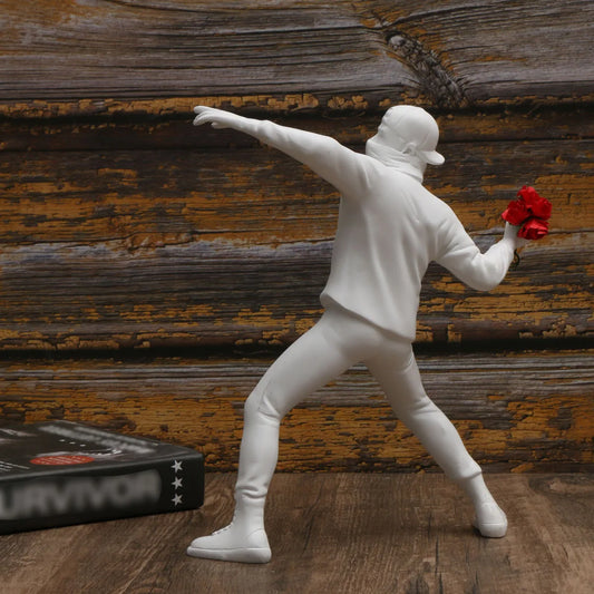 Banksy Flower Thrower Resin Statue