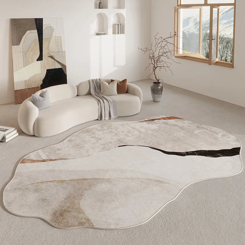 Beige Abstract Cream Style Rug Bag-IN-Decor