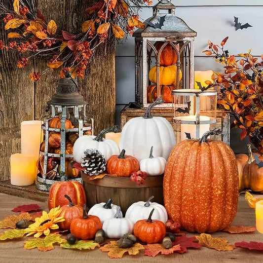 7pcs Artificial Pumpkin Halloween Decor