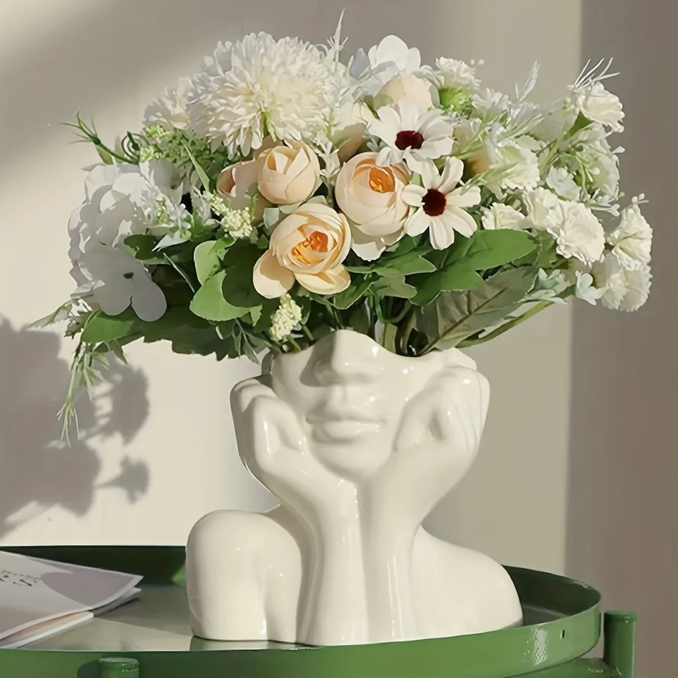 Modern Female Head Vase Bag-IN-Decor