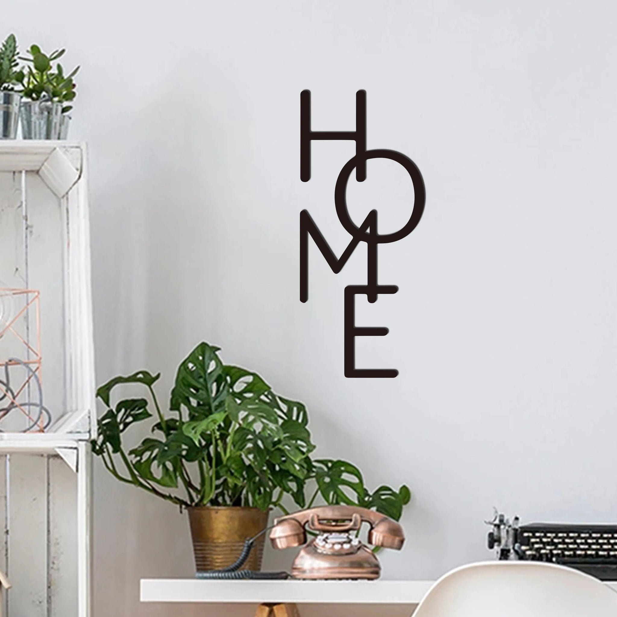 Modern HOME Vertical Metal Sign