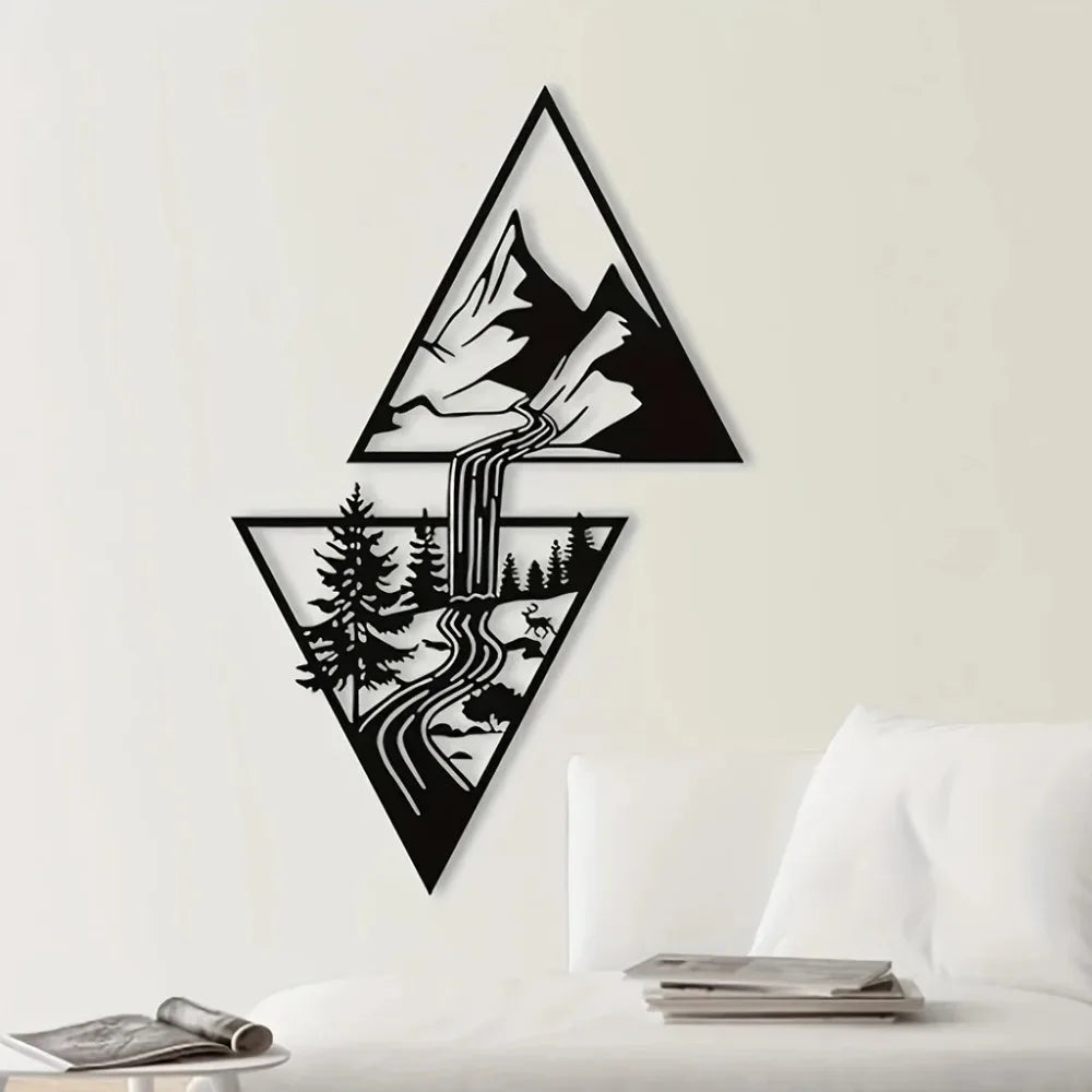 Mountain Scenery Metal Wall Decor - Bag-IN-Decor