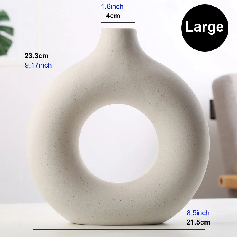 Circular Hollow Ceramic Vase Bag-IN-Decor