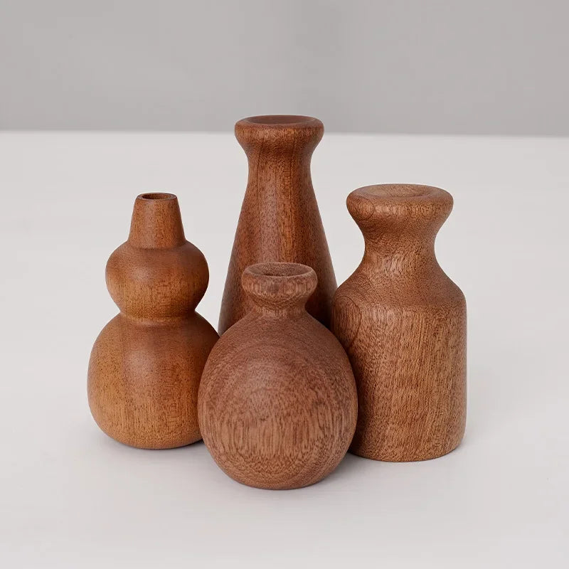 Solid Wooden Hand-made Flower Vase