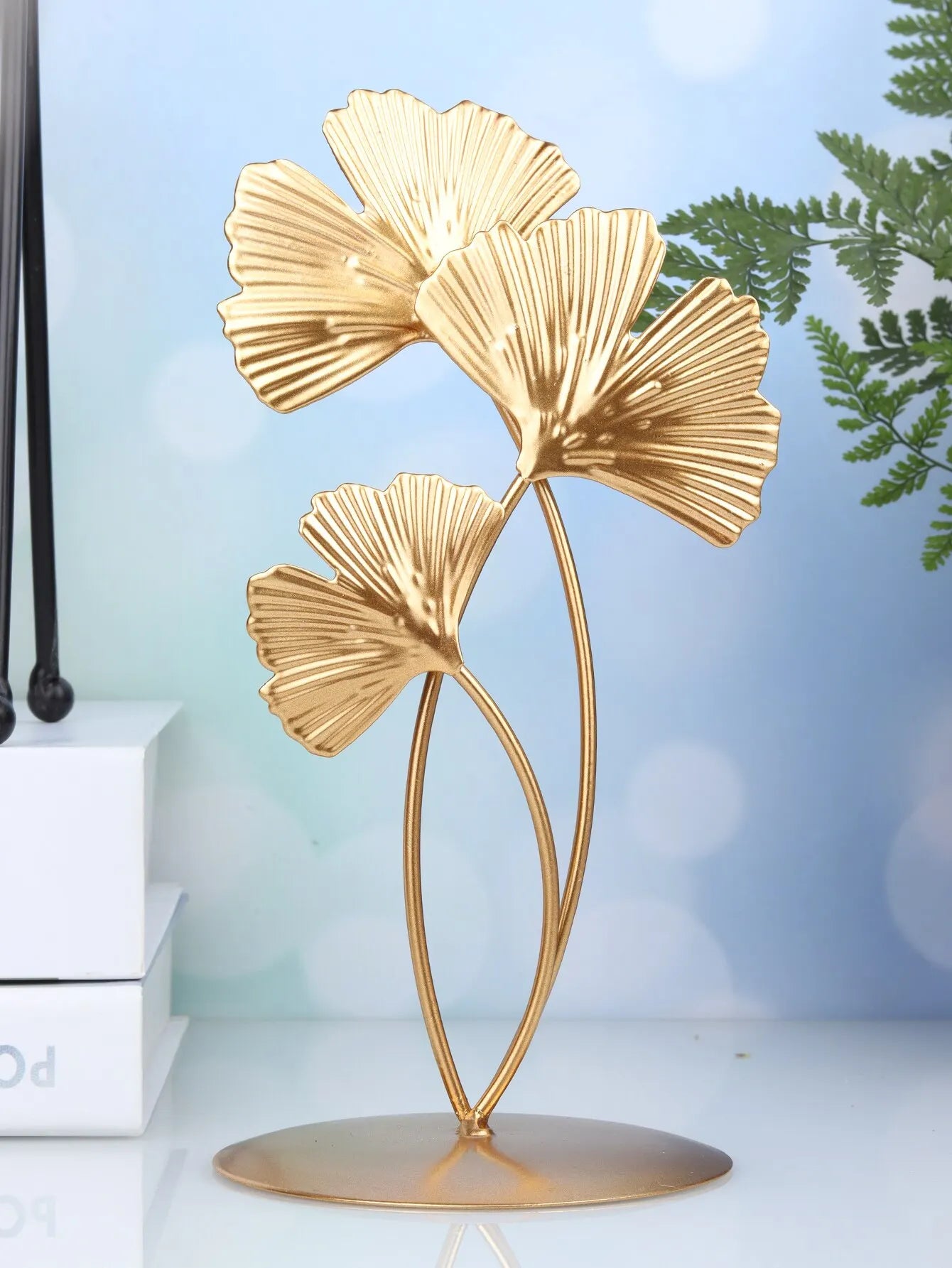 Gold Ginkgo Leaf Iron Sculpture Bag-IN-Decor