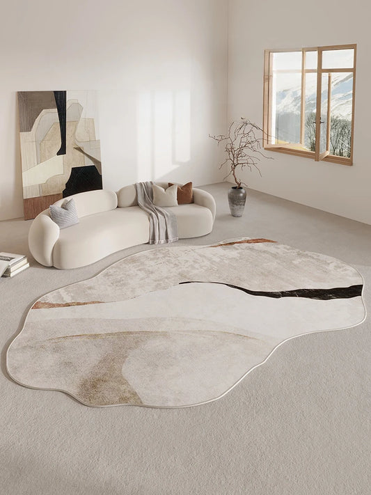 Beige Abstract Cream Style Rug Bag-IN-Decor