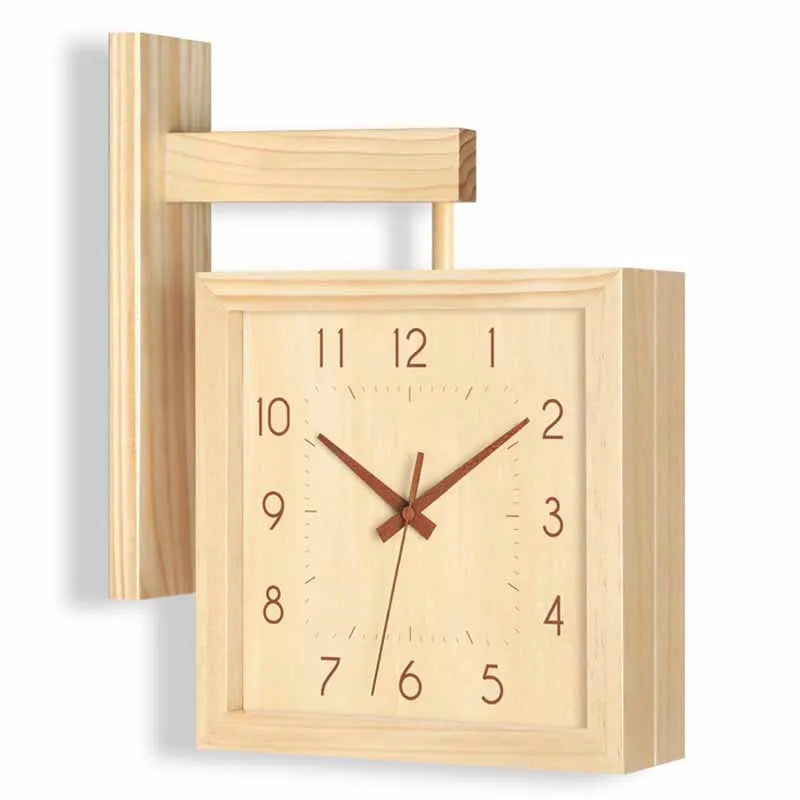 Wooden Double Sided Wall Clock Bag-IN-Decor