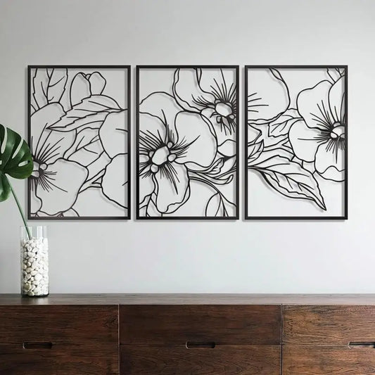 Floral Single Line Wall Art - Bag-IN-Decor