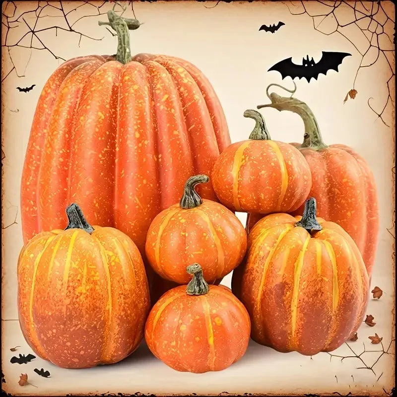 7pcs Artificial Pumpkin Halloween Decor