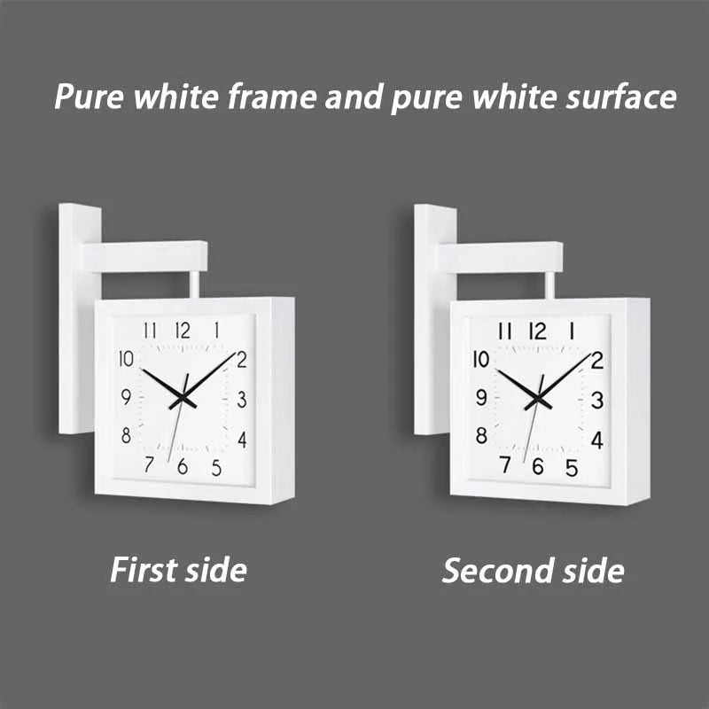 Wooden Double Sided Wall Clock Bag-IN-Decor