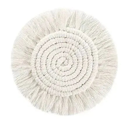 Non-Slip Round Cotton Coaster Set Bag-IN-Decor